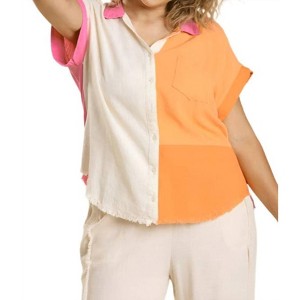 Women's Color Block Gauze Top - umgee - 1 of 4