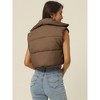 Seta T Women's High Stand Collar Lightweight Zip Puffer Crop Padded Vest - 4 of 4