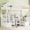NicBex Twin Size Loft Bed with Storage Shelves,Drawers,Seat and Desk for Kids Teens Adults,Gray/White - 4 of 4