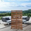 PexFix 72 in. H x 47 in. W Outdoor Metal Privacy Screen Garden Fence Stripe Pattern Wall Applique in Brown - 3 of 4