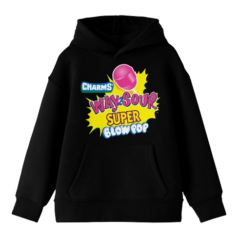 Blow Pops Way 2 Sour Lollipop Logo And Slogan Youth Black Hoodie