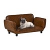 Akoasm Foldable PU Leather Pet Sofa & Couch For Medium & Large Dogs & Cats-Brown - 3 of 4