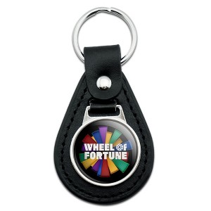 Wheel Of Fortune Wheel Of Fortune Onion Logo Black Leather Keychain - 1 of 4