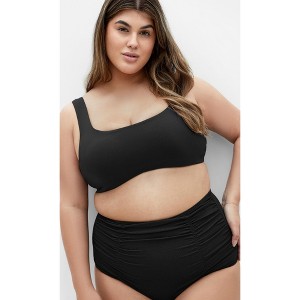 Women's Plus Size Sardina Hi Waist Bikini Brief - black | CITY CHIC - 1 of 4