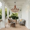 BAOURE Rustic Foyer Chandelier 8 Light Farmhouse Candle Style Light Fixtures, 30in Vintage Faux Wood Chandeliers for Dining Room Entryway, Brown - 3 of 4