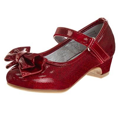 Josmo Girls' Low Heeled Bow Detail Dress Shoes. (Toddler/Little Kids)