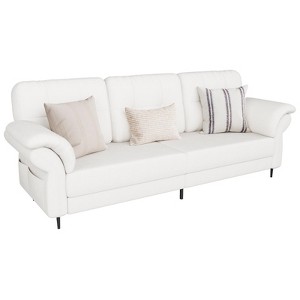 Jojoka 83" Futon Sofa Bed, 3-Seater Upholstered Couch Bed with Tufted Back and Side Pockets, Convertible Sleeper Sofa for Living Room - 1 of 4