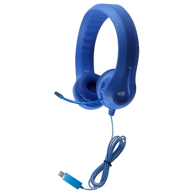 HamiltonBuhl Kids Blue Flex-Phone USB Headset with Gooseneck Microphone