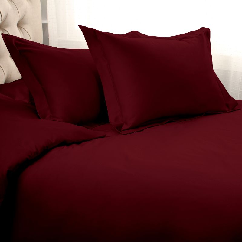 Premium Cotton 1000 Thread Count Solid 3 Piece Duvet Cover Set with Pillow Shams by Blue Nile Mills, 2 of 7