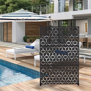 SpassWay 72"H x 47"W Outdoor Metal Garden Trellis Privacy Screen Lattice Panel Indoor Room Divider In White - 1 of 4