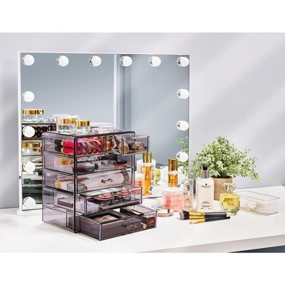 Purple Clear Acrylic 7-Drawer Makeup and Jewelry Organizer