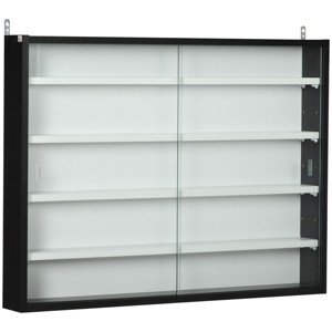 GlasFlength Decorative Storage Cabinets 5 Tier Display Cabinet Glass Display Cabinet Wall Mounted Cabinet for Living Room, White, 31.5"*3.8"*23.5" - 1 of 4
