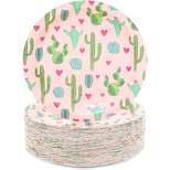 Sparkle and Bash 80Pcs Cactus Theme Disposable Paper Plates 9" for Birthday Cinco De Mayo Party