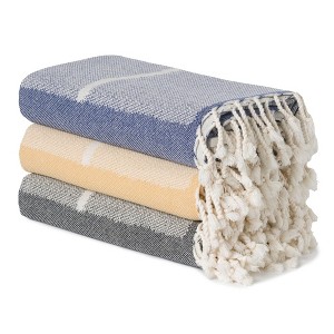 Olive & Linen Track Turkish Towel - 1 of 4