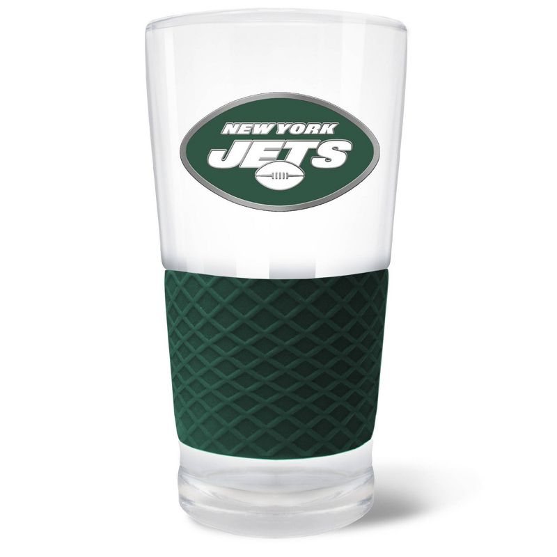 NFL New York Jets 22oz Pilsner Glass with Silicone Grip, 1 of 2