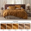 3 Pieces Linen Soft & Cozy Duvet Cover Linen Cotton Blend Bedding Set Tropical Plants Beige Color Cooling Bedding - 4 of 4