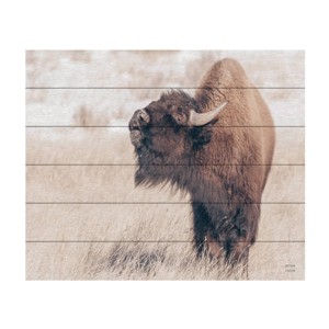 Trademark Fine Art Nathan Larson Bison Call Wood Slat Art - 1 of 4
