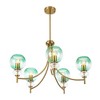 Rennnsan Jessica 5-Light Modern Glam Gold Branch Sputnik Gradient Open Green Glass Globe Chandelier with Clear Glass Accents - 4 of 4