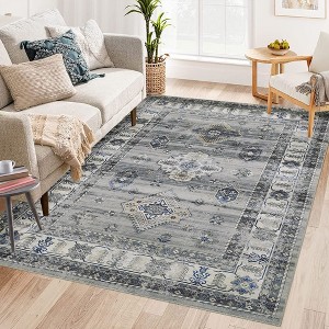 Washable Rug Vintage Rug Non Slip Indoor Floor Carpet Boho Accent Area Rug for Living Room Bedroom Kitchen - 1 of 4