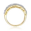 Guili Sterling Silver Ring with 14k Gold Plating, Cubic Zirconia Pave, and Sleek Band Design – Elegant, Timeless Look. Available in Sizes 6, 7, and 8 - 2 of 3