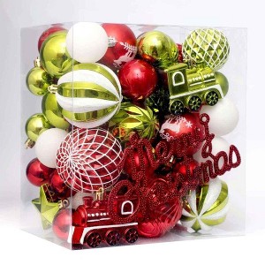 WhizMax  Christmas Balls 65pcs, Christmas Tree Decoration Set, Christmas Ornaments Set for Xmas Tree Holiday Party Garland Decor - 1 of 1