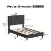 Twin/Full/Queen/King Size Bed Frame With Adjustable Headboard, Linen Upholstered Platform Bedframe With Strong Wooden Slats, Mattress Foundation, No - 2 of 4