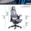 Ergonomic Office Chair Mesh Back with Adjustable Lumbar Headrest and Armrests for Home Office -3irtyhousy - 4 of 4
