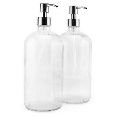 Cornucopia Brands- 16oz Glass Bottles With Black Pumps, Caps And Labels  Clear 2pk : Target