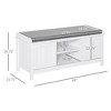 CAVINAS Linen Storage Ottoman Bench with Sliding Doors and Adjustable Shelving,Upholstered Storage Ottoman,Storage Benches for Living Room - 3 of 4