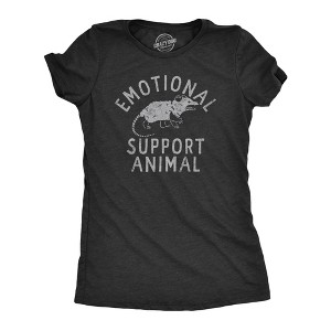 Womens Emotional Support Animal T Shirt Funny Mean Possum Joke Tee For Ladies - Crazy Dog Women's T Shirt - 1 of 4