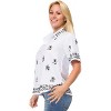 LA LEELA Women's Summer Casual Blouse Shirt Solid Blouses Button Down Short Sleeve Dress Tee Shirts Hawaiian Tops for Women - 3 of 3