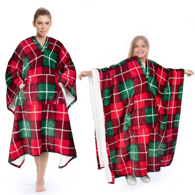 Tirrinia Fleece Wearable Blanket Super Soft Comfy Plush Fleece  for Women Men Throw Wrap Cover Indoors or Outdoors , 55''x 80''
