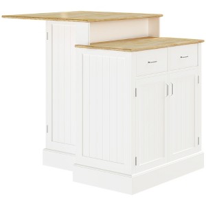 NicBex 3 Drawers Kitchen Island Cart with 1 Flexible Cabinet and 2 Shelves,Kitchen Island with Storage,Island Table for Kitchen - 1 of 4