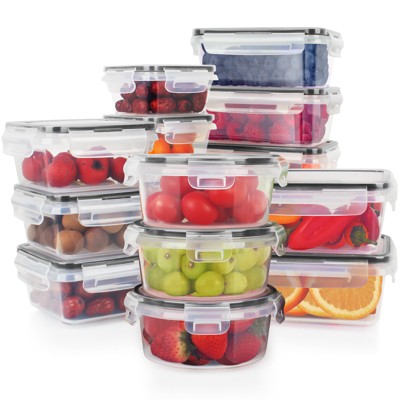 SUGIFT 16 Pack Food Storage Containers Set – BPA-Free, Airtight, Leak-Proof, Microwave & Freezer Safe, Includes Labels & Chalk Marker