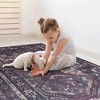 NAYSAYE Area Rug 4' x 6' Washable Low Pile Soft Cozy Non Slip Kid and Pet Friendly for Living Room, Black and Burgundy - 3 of 4