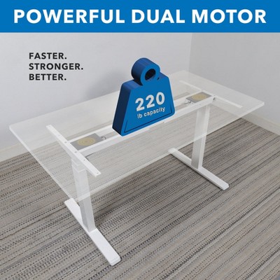 Elevate 47'' White Dual Motor Electric Sit-Stand Desk with Touchscreen Control