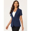INSPIRE CHIC Women's Notch Lapel Collar One Button Office Formal Short Sleeve Blazer - 2 of 4
