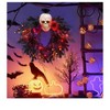 Halloween 20" Artificial Wreath with  Scary  Rose Red Black Decor for Front Door Window Wall Party Spooky Traditional Ornaments - 4 of 4