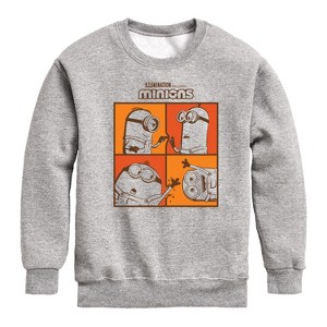 Boys' - Despicable Me Minions - Minions Grid Graphic Long Sleeve Fleece Sweatshirt - 1 of 4