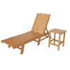 WestinTrends 2 Pieces Poly Outdoor Patio Chaise Lounge Chair with Side Table Set - 3 of 4