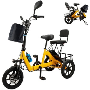 Topteng Electric Trike for Adults, 3 Wheel Bike with Basket, Adjustable Seat and Foldable Design - 1 of 4