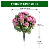 23in Artificial Topiary Flower with Ground Spike-Artificial Topiary Ball Trees with Rose Flowers- PE Fake Plants with Metal Stakes for Indoor and Out - 2 of 4