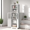 64-Inch Tall Storage Cabinet with Glass & MDF Doors, Adjustable Shelves, Anti-Tip Kit – Bathroom,Kitchen & Living Room Organizer - 4 of 4