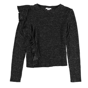 bar III Womens Asymmetrical Ruffled Pullover Sweater - 1 of 2