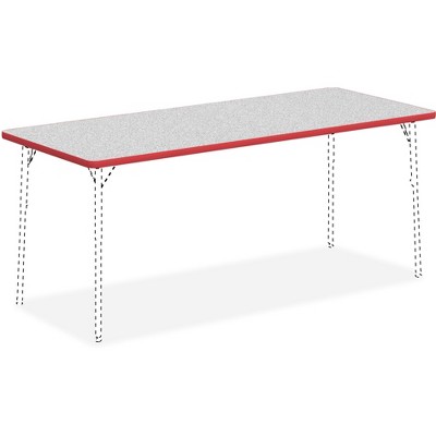 Lorell Activity Tabletop 30"x72" Gray/Red 99921