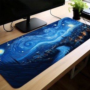 2pc Night Starry Sky Space Galaxy Mouse Pad Gamer Computer Large Mousepad XL Mouse Mat Keyboard Pad Soft Natural Rubber Anti-slip - 1 of 4