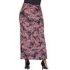 24seven Comfort Apparel Plus Size Paisley Print Fold Over Waist Maxi Skirt - 3 of 4
