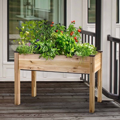 Large Natural Cedar Self-Watering Elevated Planter