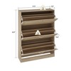 Famapy Yellow Stylish Flip-up Shoe Rack with Rattan - style Design: Space - saving and Adjustable - 4 of 4