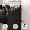Vanity Desk with LED Light Mirror and Charging Station,Small Makeup Vanities Set with 2 Drawers,Vanity for Girls Women with Storage Stool - 3 of 4